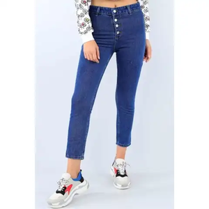 Pantalones Vaqueros de Mezclilla para Mujer, de Alta Calidad, Tendencia, Gran Venta, Ajustados, con Remaches, Ecológicos, Casuales, Alta Demanda, Bajo Precio, 100% Algodón - Product Image 1