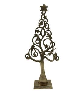 Objet décoratif en aluminium de conception moderne fait à la main avec base, couleur laiton fantaisie pour la décoration de table, artisanat en métal - Product Image 1