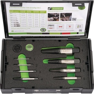 Juego de Extractores de Pernos y Tornillos 49-C de 8 Piezas, Tamaños Nominales M3-M45 1-8 de KUKKO - Product Image 1