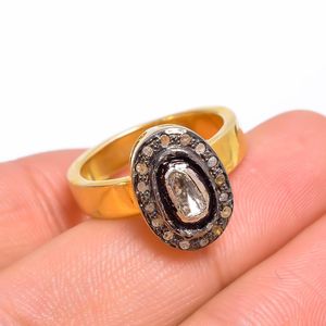 Natural Diamond <b>925</b> <b>Silver</b> <b>Ring</b> with Victorian Design for Engagement Wedding Anniversary Party or Gift - Product Image 2