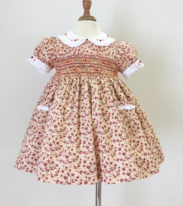 ชุดเดรสดอกไม้ผ้าฝ้าย 100% ชุดเดรสสม็อค OEM ODM เสื้อผ้าเด็กสเปนผลิตในเวียดนาม - Product Image 2