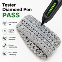 Chaîne et bracelet tennis en moissanite taille glace couleur D VVS1 en argent 925 certifiés GRA, style hip-hop, chaîne cubaine