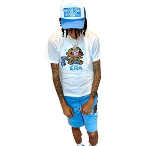 2025 verano Jogging hombres cuello redondo Camiseta y pantalones cortos conjunto chándal de algodón transpirable para hombre conjuntos de dos piezas con logotipo personalizado - Product Image 4