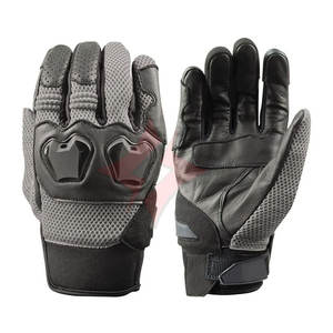 Guantes de Motocicleta de Cuero Gris Negro Premium, Unisex, Duraderos, Guantes de Carreras de Motociclismo, Equipo de Protección para Conducir, Antideslizantes, Deportivos - Product Image 1