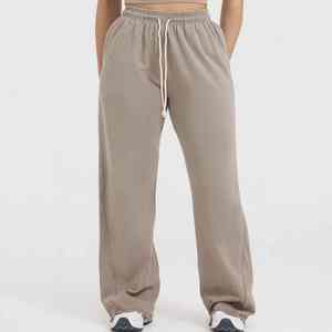 Best Quality High Street Women's Trouser Wide Leg Winter Polyester/Cotton <b>Lace</b> Flat Breathable Customised Logo Printing OEM - Product Image 1