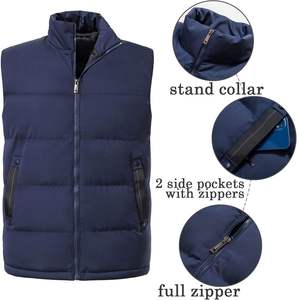 Chaleco acolchado sin mangas personalizado con logotipo personalizado, ropa de abrigo informal de otoño para hombre, ultraligero antiarrugas - Product Image 2