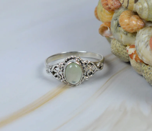 Anillo de diseñador Unisex de Plata de Ley 925, piedra preciosa de Prehnita verde Natural, joyería de Navidad hecha a mano, regalo, estilo único, cristianos - Product Image 2