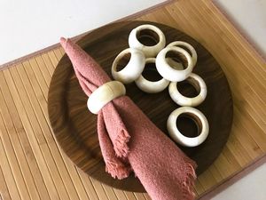 Anillo de servilleta de hueso de búfalo naranja/Rojo/Rosa resina Color Natural cuerno de búfalo servilletero al por mayor precio más bajo - Product Image 2