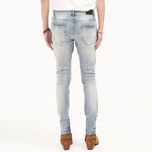 Design personnalisé 2025 Jeans en denim décontractés pour hommes nouveau style coupe droite 100% coton taille moyenne - Product Image 6