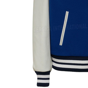 Unisex High Quality Thin Wool Canvas Varsity Jacket Winter Sportswear <b>Stand</b> Horn Button Print Logo Lettermen Design OEM Service - Product Image 6