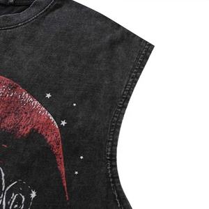 Y2k Streetwear Acid Washed T Shirt Men <b>Vintage</b> <b>Tank</b> <b>Top</b> Sleeveless Men 100% Cotton T Shirt Hip Hop Oversized Summer <b>Tops</b> Vest - Product Image 5