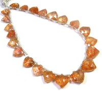 Perles de pierre de soleil africaine naturelle orange 9-12mm, brin de 8 pouces, fantaisie sculptée et facettée, qualité supérieure, jeu de couleurs, 22 pièces, arc-en-ciel, 70ct