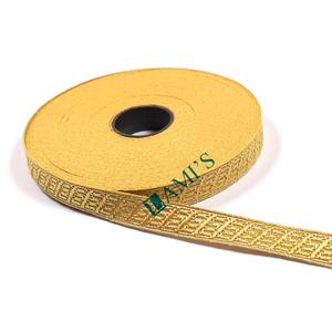 Vente de haute qualité OEM tresse dentelle passementerie gallon vente en gros français fantaisie dentelle tresse en fil d'or métallique étroit - Product Image 5