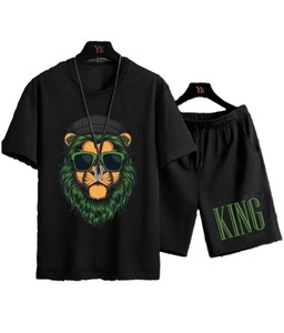Ensemble 2 pièces pour homme, été, haute qualité, confortable, formel, respirant, chemise et short en coton éponge - Product Image 4