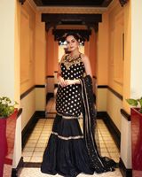Fabzone Kurta Palazzo pour femmes, broderie lourde, georgette, inspiré de l'actrice de Bollywood Kangana, tenue de soirée, Fabzone Sharara