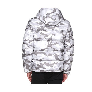 Chaqueta acolchada con capucha para hombre con logotipo personalizado, patrón de marca bordado, diseño de burbuja gruesa, forro con aislamiento térmico impermeable - Product Image 1