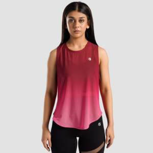 Vital Breathable Red Knitted Fabric <b>Top</b> with <b>Mesh</b> Cover Comfortable and Responsive - Product Image 1