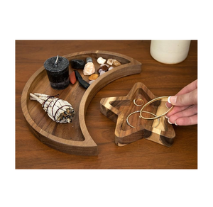 Bandeja de Madera en Forma de Media Luna, Precios Más Bajos, Asa de Metal, Artesanía para el Hogar, Hotel y Restaurante, al Precio Más Económico - Product Image 6