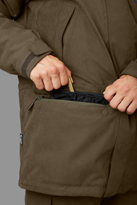 Veste de chasse avec capuche pour hommes, tissu extérieur d'hiver 100% coton, fermeture à glissière, poches avant intérieures, doublure en coton - Product Image 6