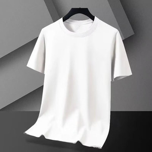 OEM 180 g modal verano Camiseta de manga corta de cuello redondo de los hombres de seda de hielo de color sólido de gama alta de sensación de hielo Camiseta para los hombres - Product Image 4