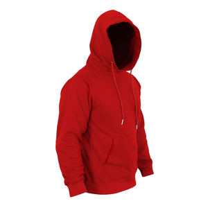 Sudadera con capucha de invierno de diseño personalizado para hombre, sudadera de lana de algodón transpirable gruesa, patrón sólido, Color rojo - Product Image 4