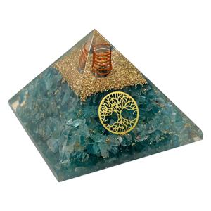 Wholesale Handmade Aquamarine <b>Orgone</b> <b>Pyramid</b> Agate Gemstone Material for Throat Chakra Healing Calmness Clarity Home Decoration - Product Image 4
