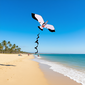 Cerf-volant à ligne unique BDT, jouet de plage en forme de mouette inclus Ligne de 30 m et bande stabilisatrice de 1,4 m, taille 140x55 cm - Product Image 3