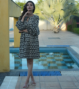 Bohemian Collection for Women Resort Wear Indian Sari Silk Assorted Print Short <b>Dress</b> - Product Image 5