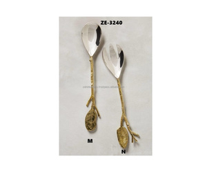 Luxury Eco-Friendly Gold <strong>Cutlery</strong> by Zahid Exports Etched Silver Spoons Dessert Fork Made of Durable Stainless mirrored Steel