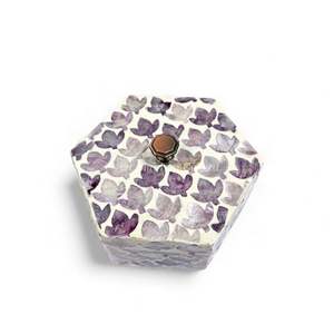 Pot en nacre incrusté fait à la main pour la décoration de la maison, de la table, de la cuisine et de la salle de bain - Product Image 5