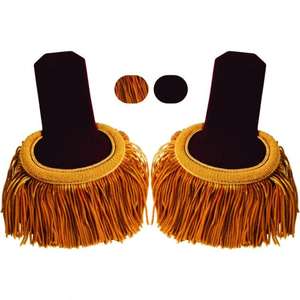 Vestido de desfile personalizado de alta calidad, par de charreteras de hombro negro, uniforme de servicio, accesorios de insignia de rango - Product Image 5