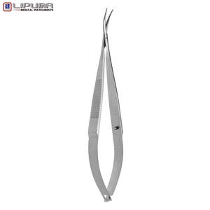 WESTCOTT, tijeras de microdisección de 5,25 pulgadas, cuchillas curvas quirúrgicas, puntas romas, mango plano, Manual, acero inoxidable, médico MOL - Product Image 2