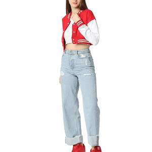 Chaqueta universitaria de lana hecha a medida de alta calidad 2025 para mujer, ropa de calle al por mayor con Material de relleno de algodón - Product Image 3