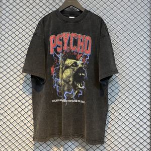 Nueva camiseta personalizable al por mayor con lavado ácido para hombre, estampado de punto, 100% algodón, ajuste holgado - Product Image 3