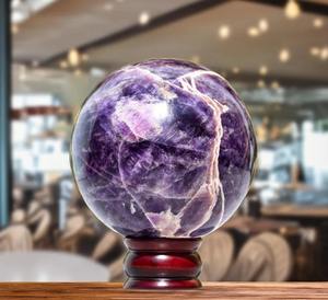 Factory Price Large Chevron Amethyst Sphere High Quality Huge Dream Amethyst <b>Crystal</b> <b>Ball</b> Handmade Energy Stone for Meditation - Product Image 4