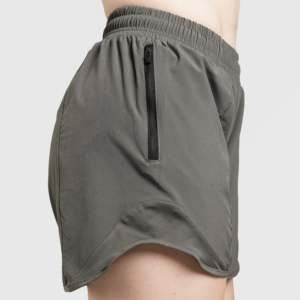 Yager Summer Formal Hot Shorts Breathable Cotton and Polyester Mid Waist Logo and Pattern Print Washed Fitness Shorts (Grey) - Product Image 6
