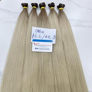 Extensions de cheveux raides à trame plate, 100% cheveux humains vietnamiens bruts cheveux vierges doublement étirés, coloration des cheveux, avec prix de gros - Product Image 1