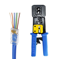 Tang Crimping ELE-GATE Profesional Kelas Industri untuk Kabel RJ45/RJ12/RJ11, Pegangan Ergonomis untuk Kabel 23 AWG
