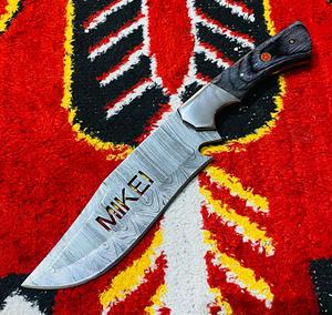 Jeu de couteaux de chasse Damas en stock prêt à l'emploi, personnalisable, OEM, qualité bricolage avec option de couverture - Product Image 1