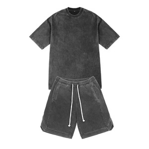 เครื่องแต่งกายลำลองแนวสตรีทสำหรับผู้ชายชุดสองชิ้นพร้อมกางเกงขาสั้นพิมพ์ลายแห้งเร็วและระบายอากาศได้ดีสำหรับฤดูร้อน - Product Image 2