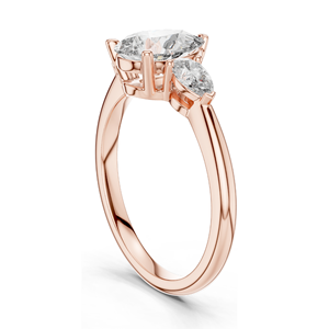 Bague de fiançailles en diamant de laboratoire taille poire 1,53 CT, trois pierres VVSVS EF CVD, or 18K/14K/10K ou argent 925, rose, jaune, blanc - Product Image 4