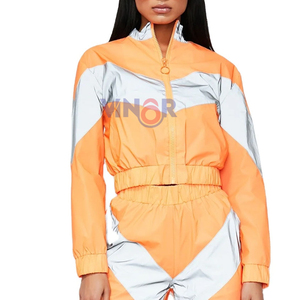 Ensemble de 2 pièces pour femmes, coupe régulière, coupe-vent à capuche, imprimé uni, léger, pour l'exercice, la course à pied, imperméable, respirant - Product Image 5