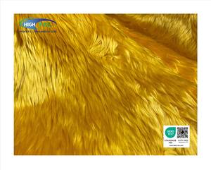 Tissu en fausse fourrure tricotée jaune tournesol, à poils longs 30/35mm, pour vêtements, jouets, vêtements pour femmes, sacs et chaussures - Product Image 5