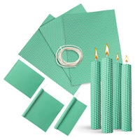 Kit de Fabricación de Velas Ecológicas DIY al por Mayor, Láminas de Cera de Abeja en Forma de Panal, Color Azul Celeste, Variedad de Tamaños, Velas para Niños, Navidad