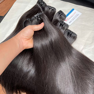 Vente en gros d'extensions de cheveux vierges vietnamiennes non transformées, faisceaux de cheveux de trame droite à cuticules alignées, couleur naturelle brute - Product Image 5