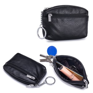 Ando Bag Genuine Cowhide Leather Small Zipper Coin <b>Purse</b> Keychain Wallet with Multiple Pockets - Product Image 3