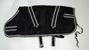 Elegant Matty Dog Rug Lightweight Cotton Pet Product <b>Poly</b> <b>Fill</b> Lining Full Cross Surchingle Color Options Black Brown Navy Print - Product Image 3