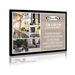 Modern Square Poster <b>Frame</b> 80 X 120 cm Black MDF Wood with Alloy Mirror Style Size <b>A2</b>/A4 for <b>Photos</b> Silver Metal <b>Frame</b> - Product Image 6