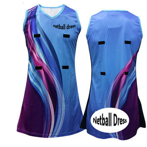 ชุดนักกีฬาเน็ตบอลหญิงคุณภาพดีที่สุด ผลิตในปากีสถาน พร้อมโลโก้ด้านหน้า แห้งเร็ว ระบายอากาศได้ดี สีและขนาดปรับแต่งได้ - Product Image 3