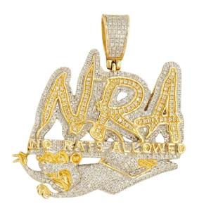 Pendentif Moissanite VVS personnalisé glacé Hip Hop VVS Moissanite bijoux en diamant taille ronde pour hommes en argent Sterling 925 - Product Image 4